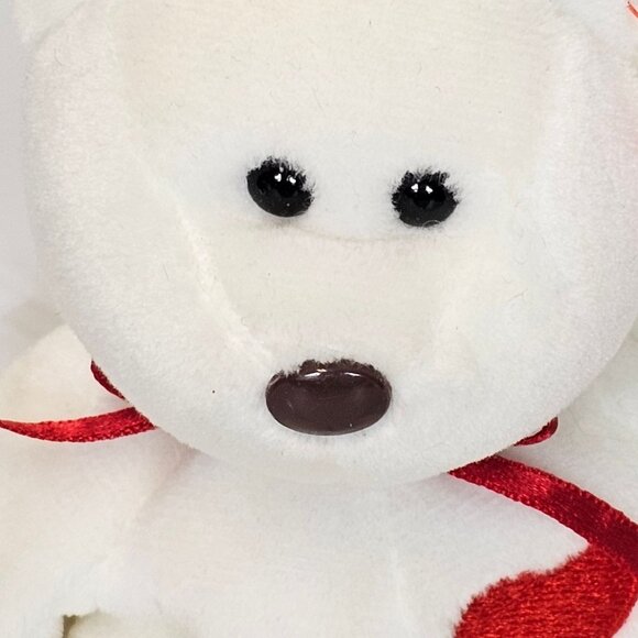 VTG 1993 TY Beanie Babies Collection "Valentino" White Teddy Bear Collectible - Picture 12 of 15